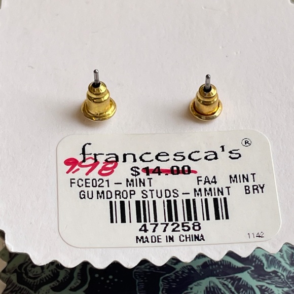 Garden Green Gumdrop Stud Earrings - Spring Trend - Picture 5 of 5